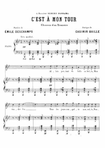 C'est à mon tour, chanson d'un trouvère